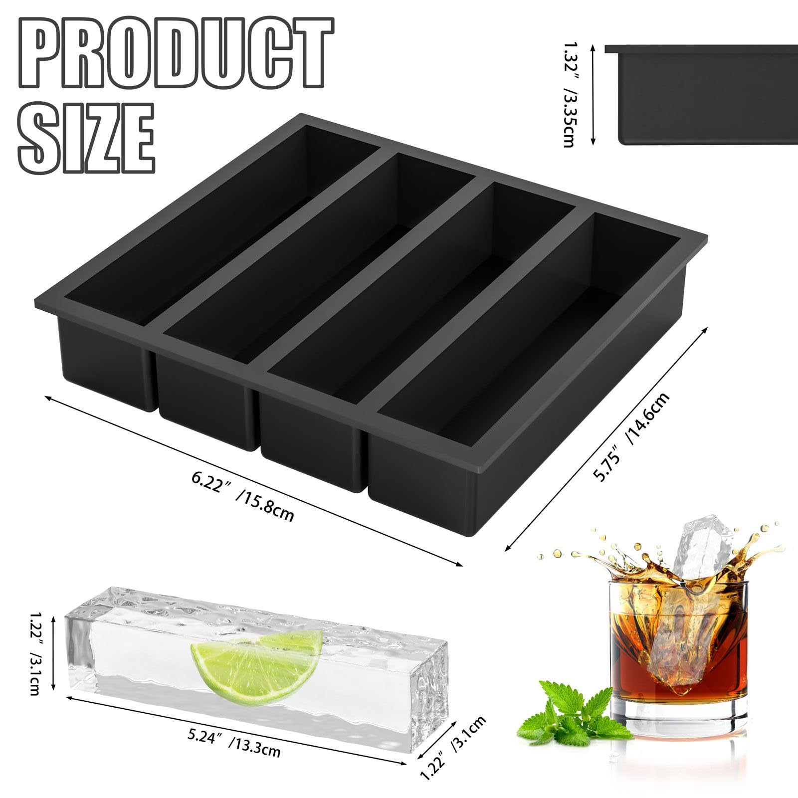 Vinkoe Kitchen ice cube tray easy release for quick cleanup