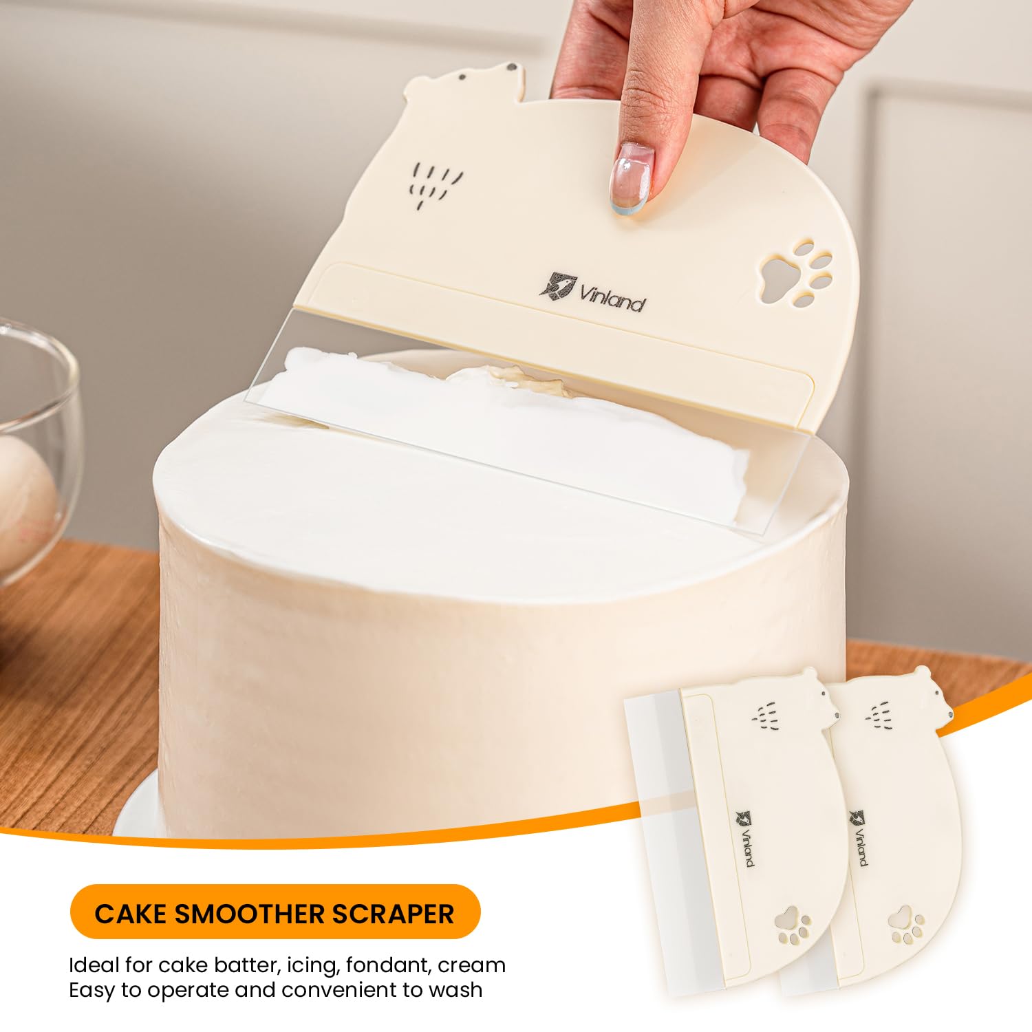 Vinland cake smoother ideal for frosting, fondant, and cream tasks.