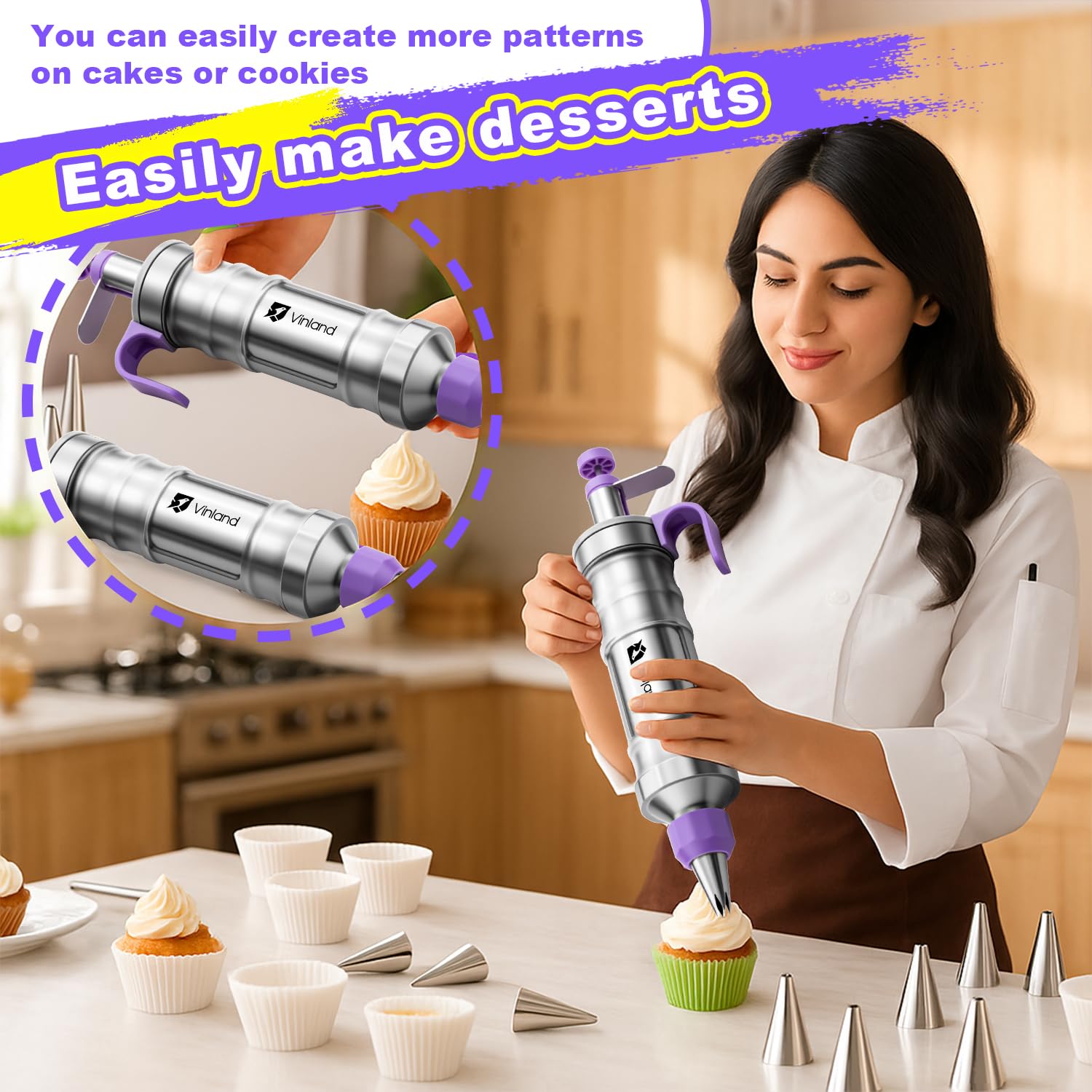 Vinland icing gun fills quickly for professional-looking buttercream designs