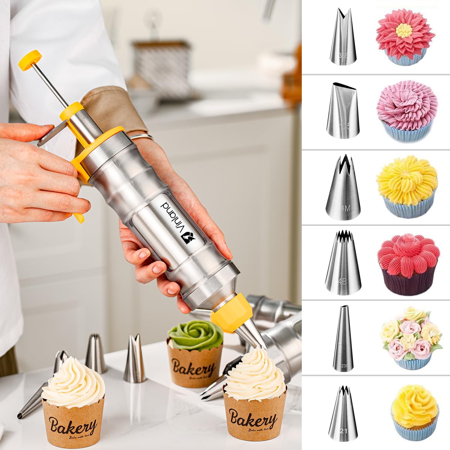 Vinland leak-proof design helps reduce cream waste during decorating