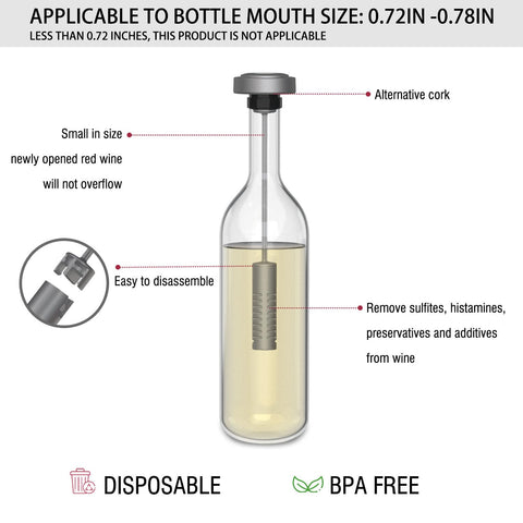 VinoFilt demonstrates bottle-mouth fit for smooth pouring