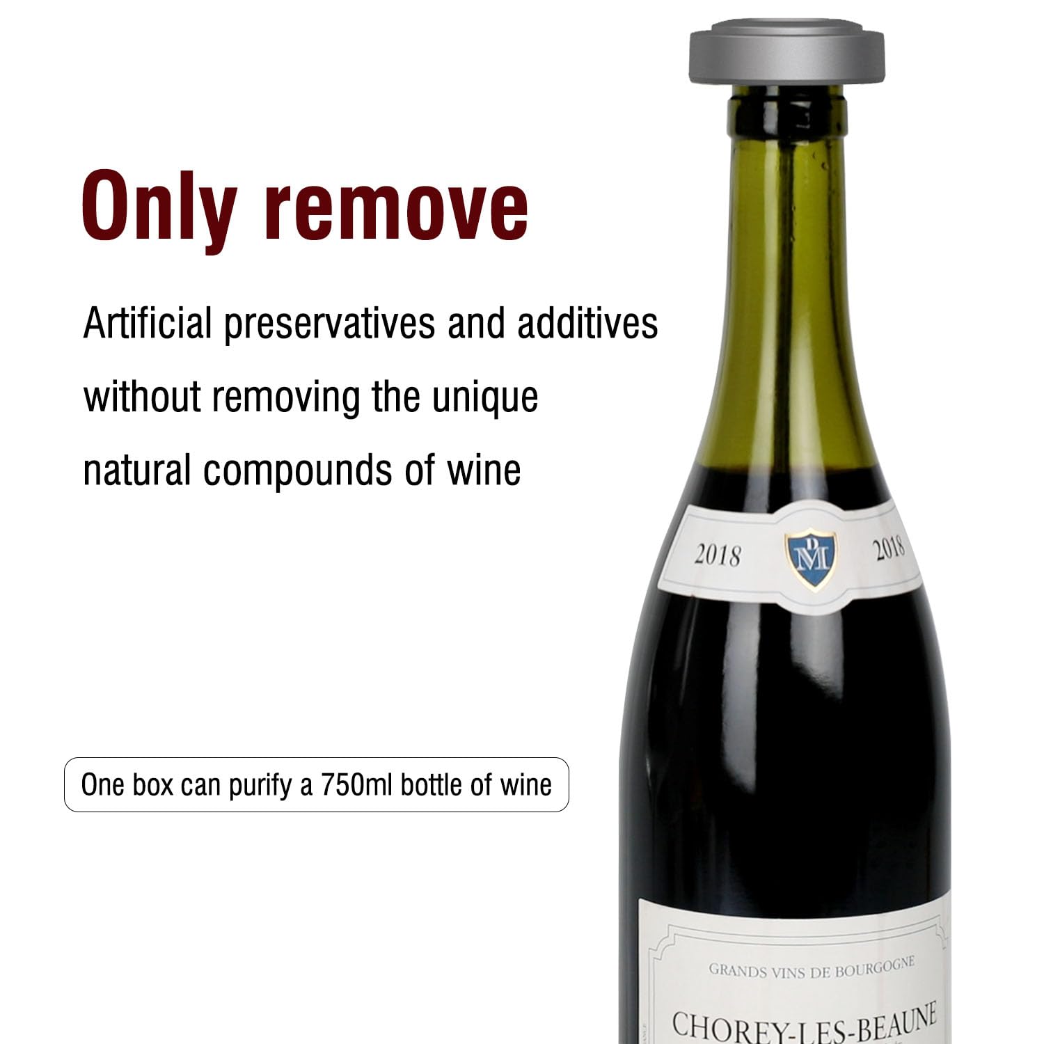 VinoFilt close-up of sulfite and histamine removal enhancing aroma