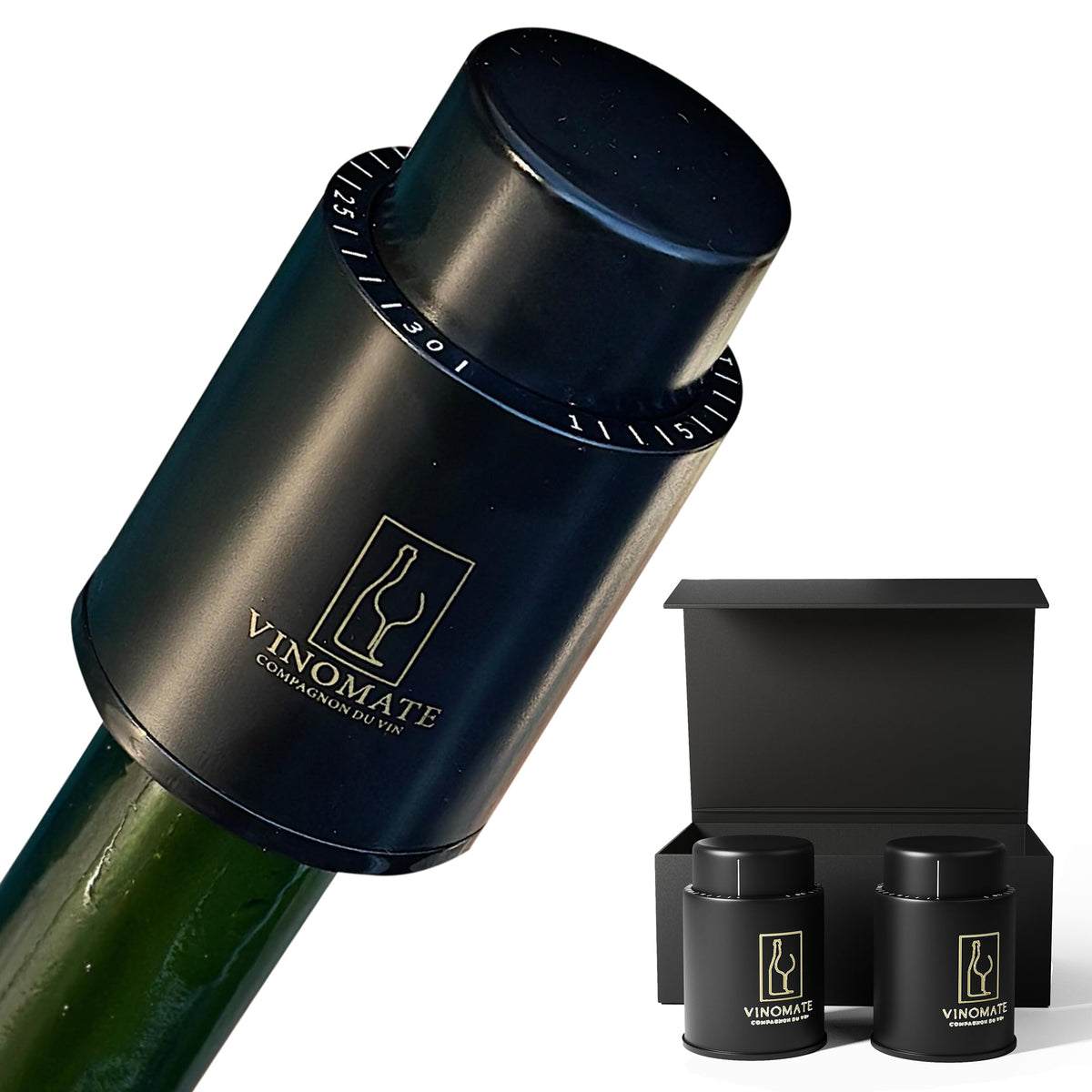VinoMate wine bottle stopper pump seal preserves freshness for days