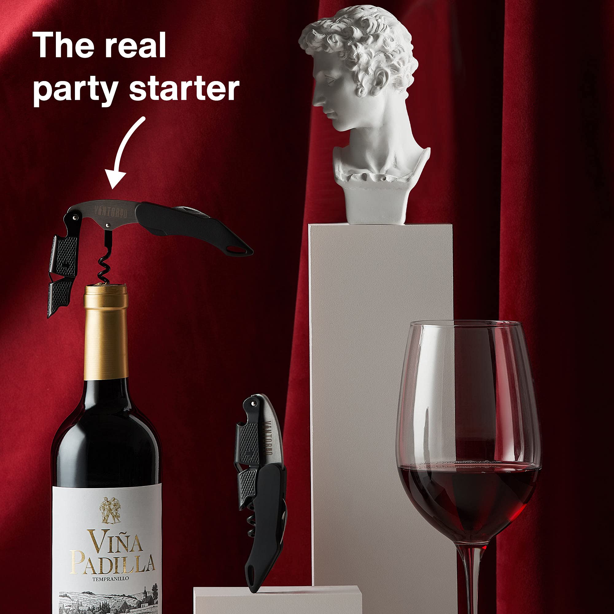 Vintorio precision worm design prevents cork breakage during uncorking