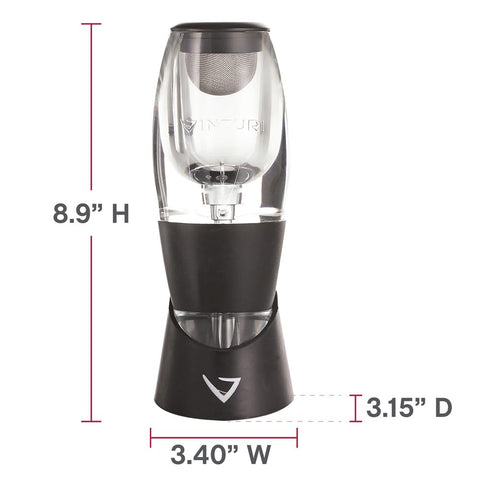 Vinturi Red Wine Aerator in action aerates a bottle quickly for a smoother finish.