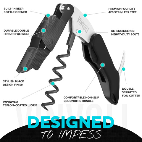 Vinvoli black edition design with ergonomic handle.