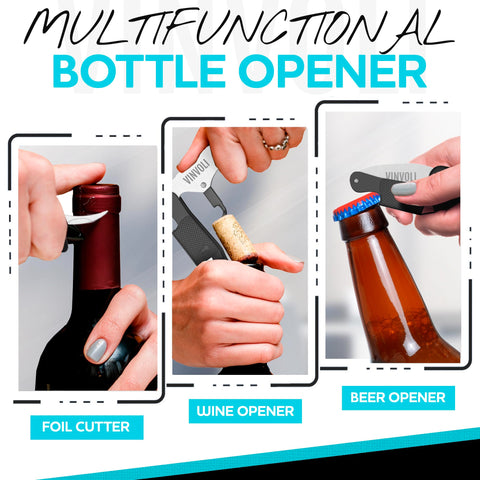 Vinvoli durable two-step fulcrum reduces cork breakage.