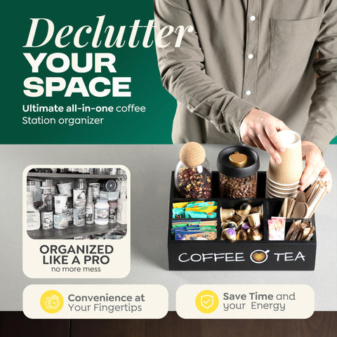 Vinvoli removable dividers enable customizable layouts for cups and tea bags.