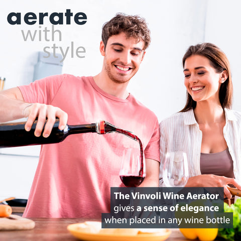 Family tasting using Vinvoli aerator delivering richer, smoother wine.