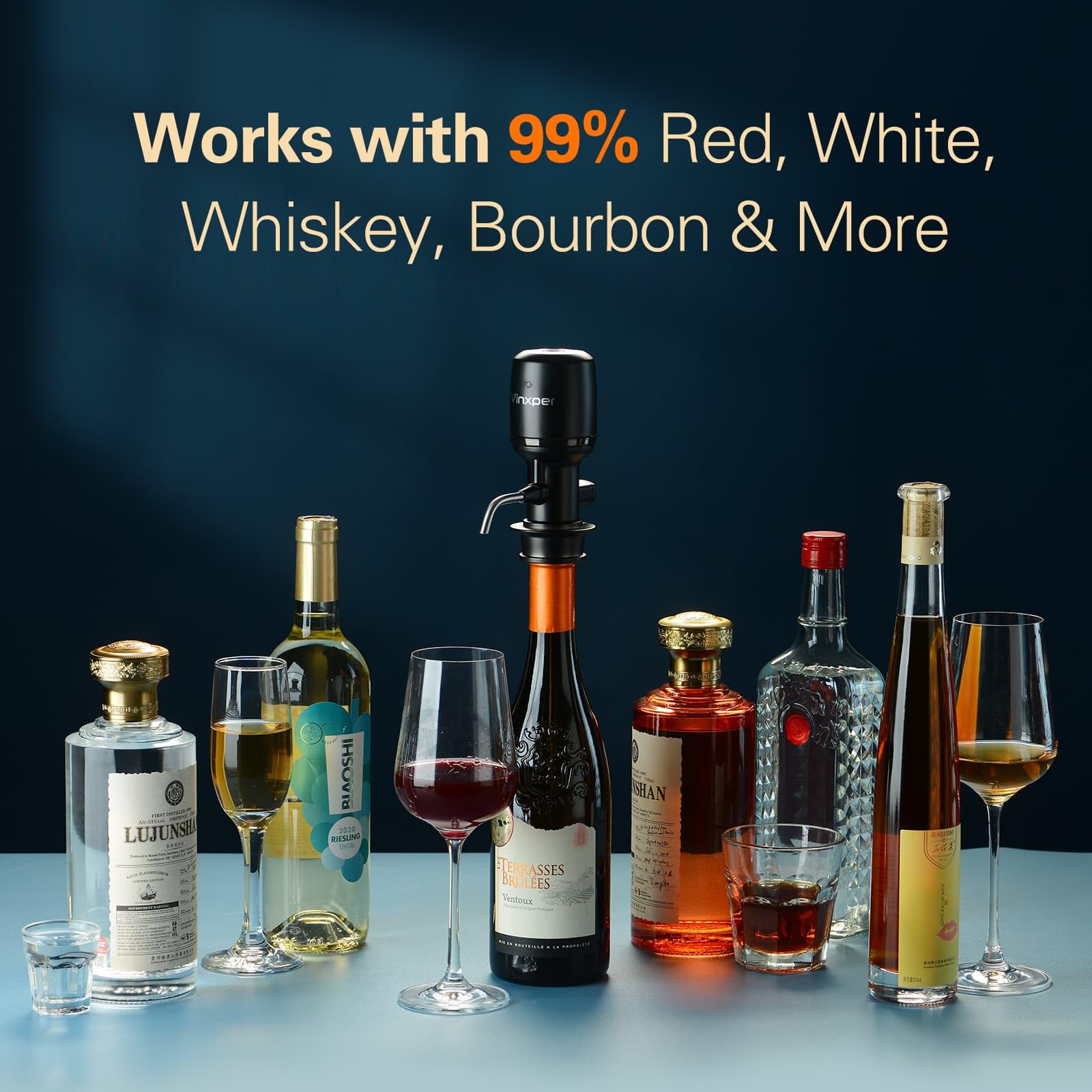 Vinxper wine aerator charging dock fits in any setup