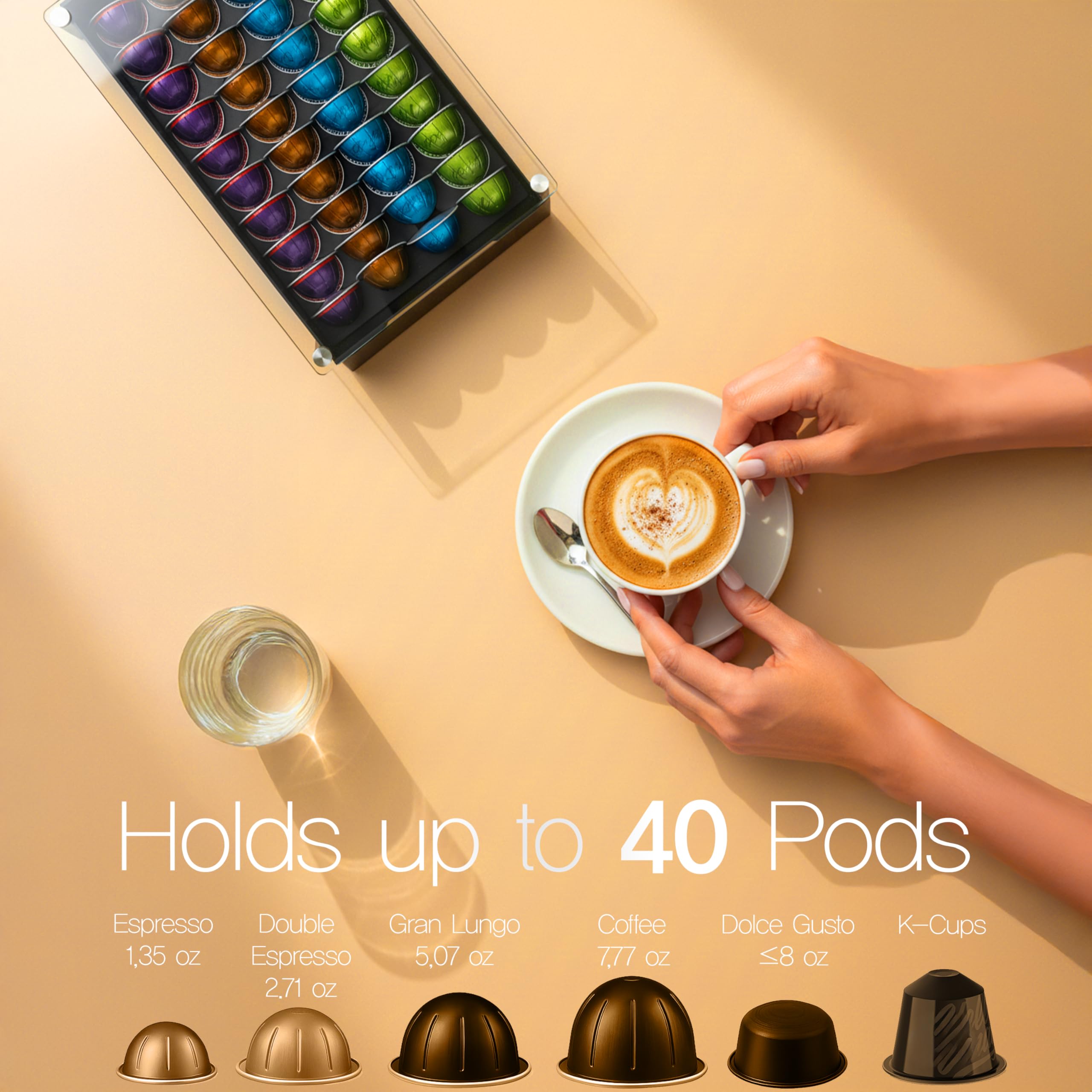 VIONEXA 40-pod Vertuo-compatible organizer keeps capsules neatly accessible