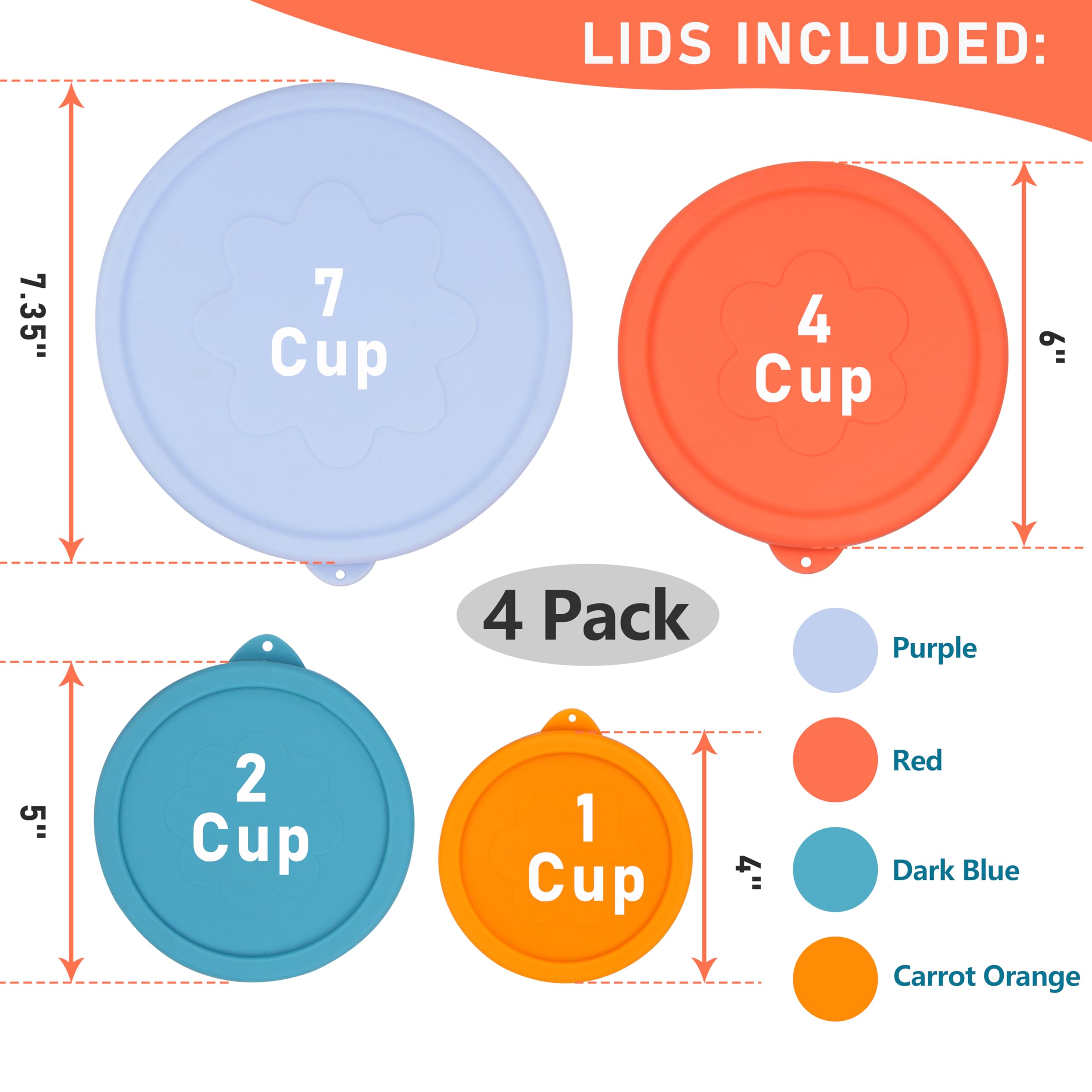 Viotiin 2 cup round silicone lid for Pyrex bowls, airtight seal for leftovers.
