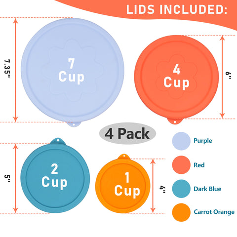 Viotiin 2 cup round silicone lid for Pyrex bowls, airtight seal for leftovers.