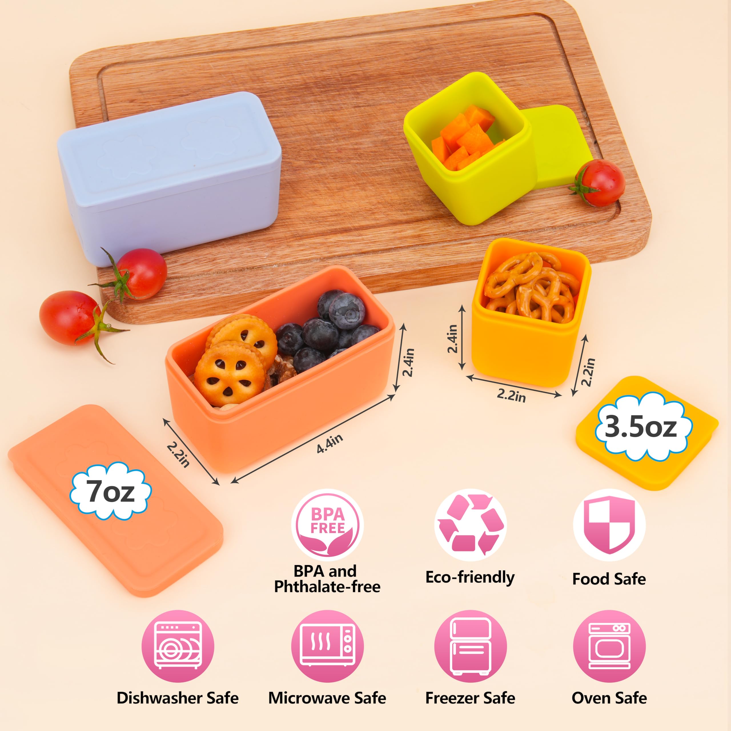 Viotiin cube dip container compact design stores condiments neatly.