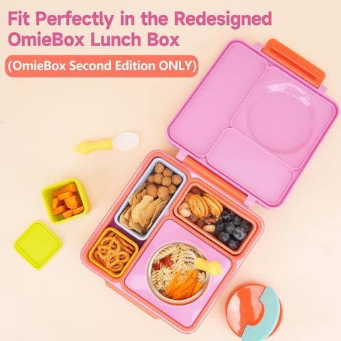 Viotiin OmieBox-compatible dip container fits redesigned compartments securely.