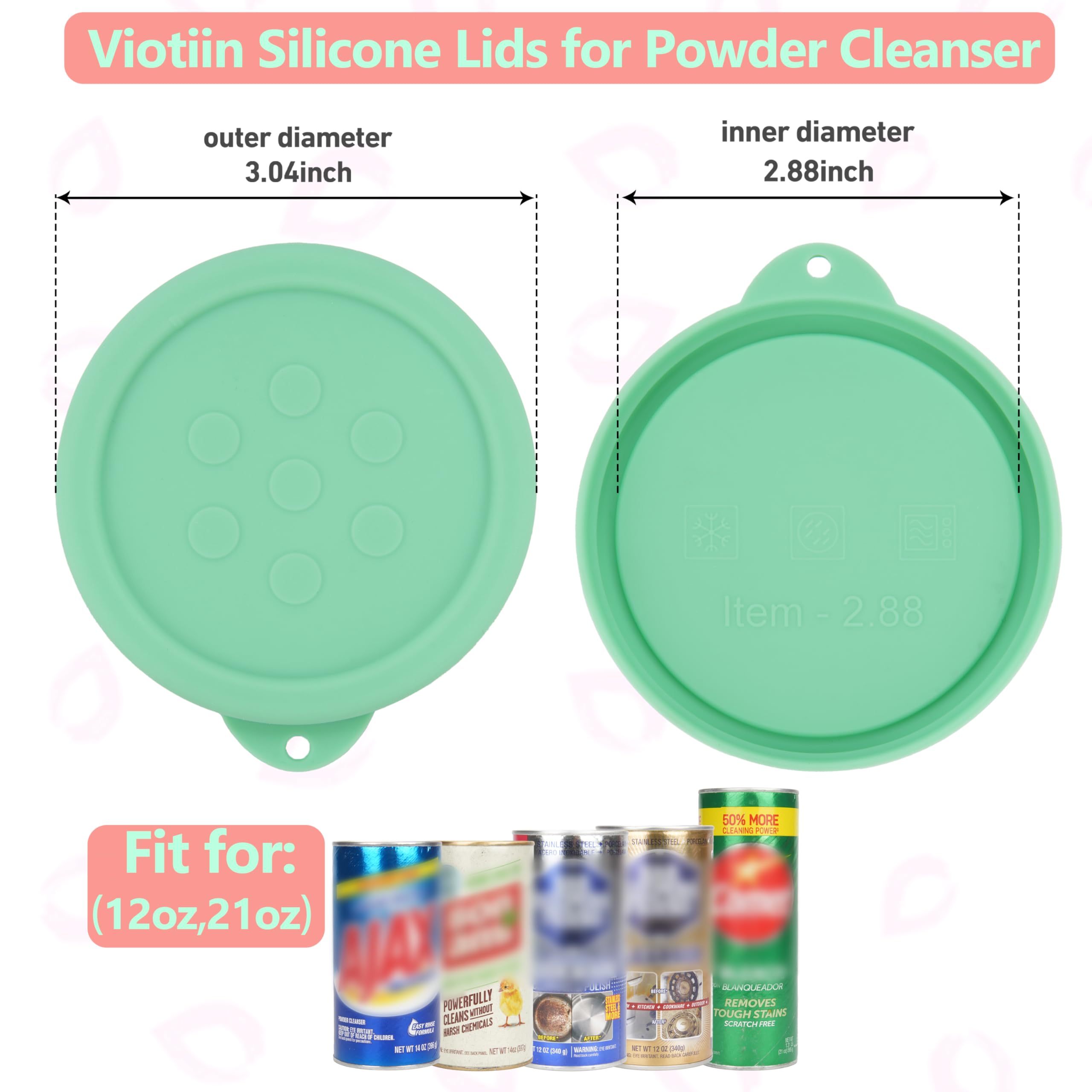Dishwasher-safe silicone lid is easy to open and close for quick powder access.