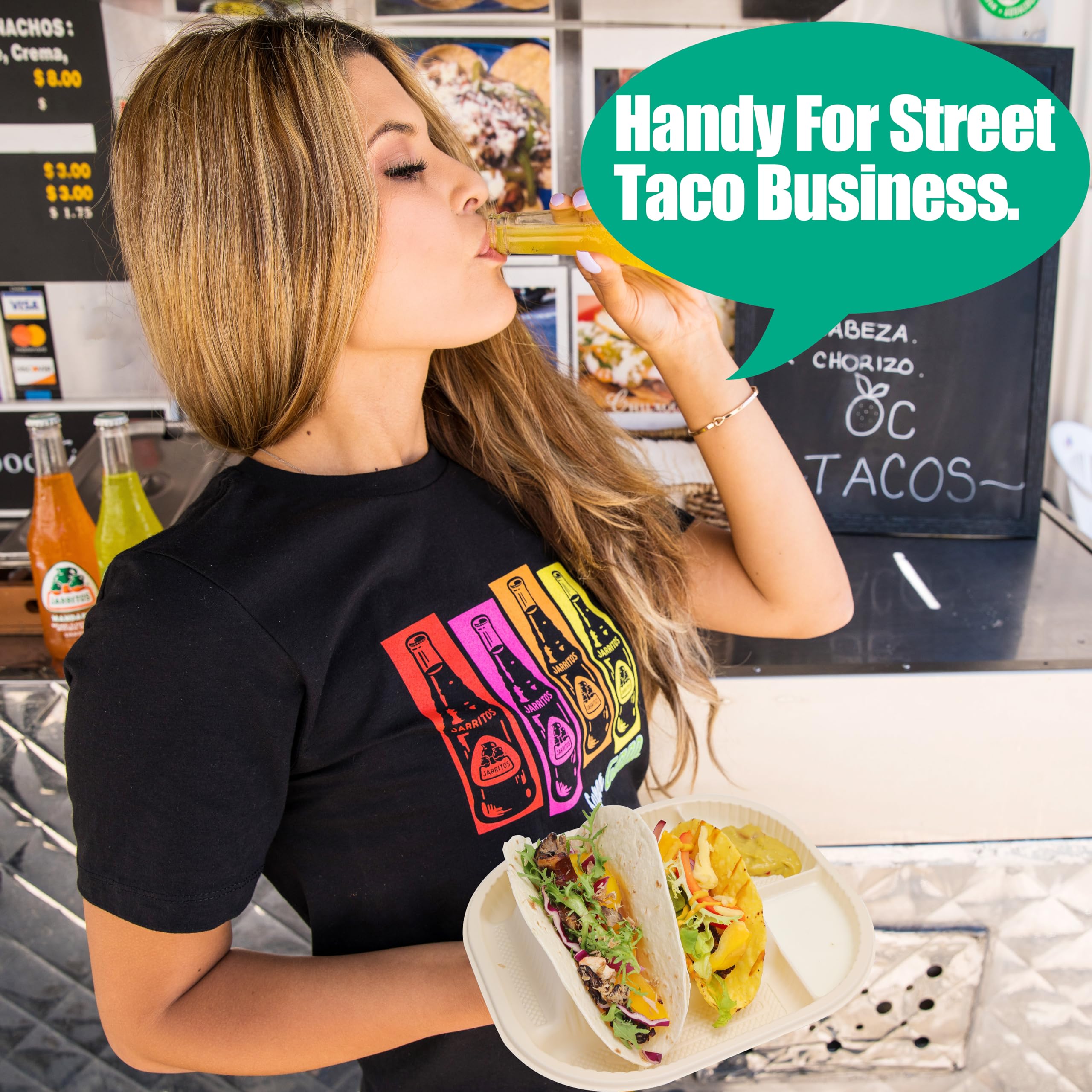 Viotiin taco bar setup ideal for parties and picnics.