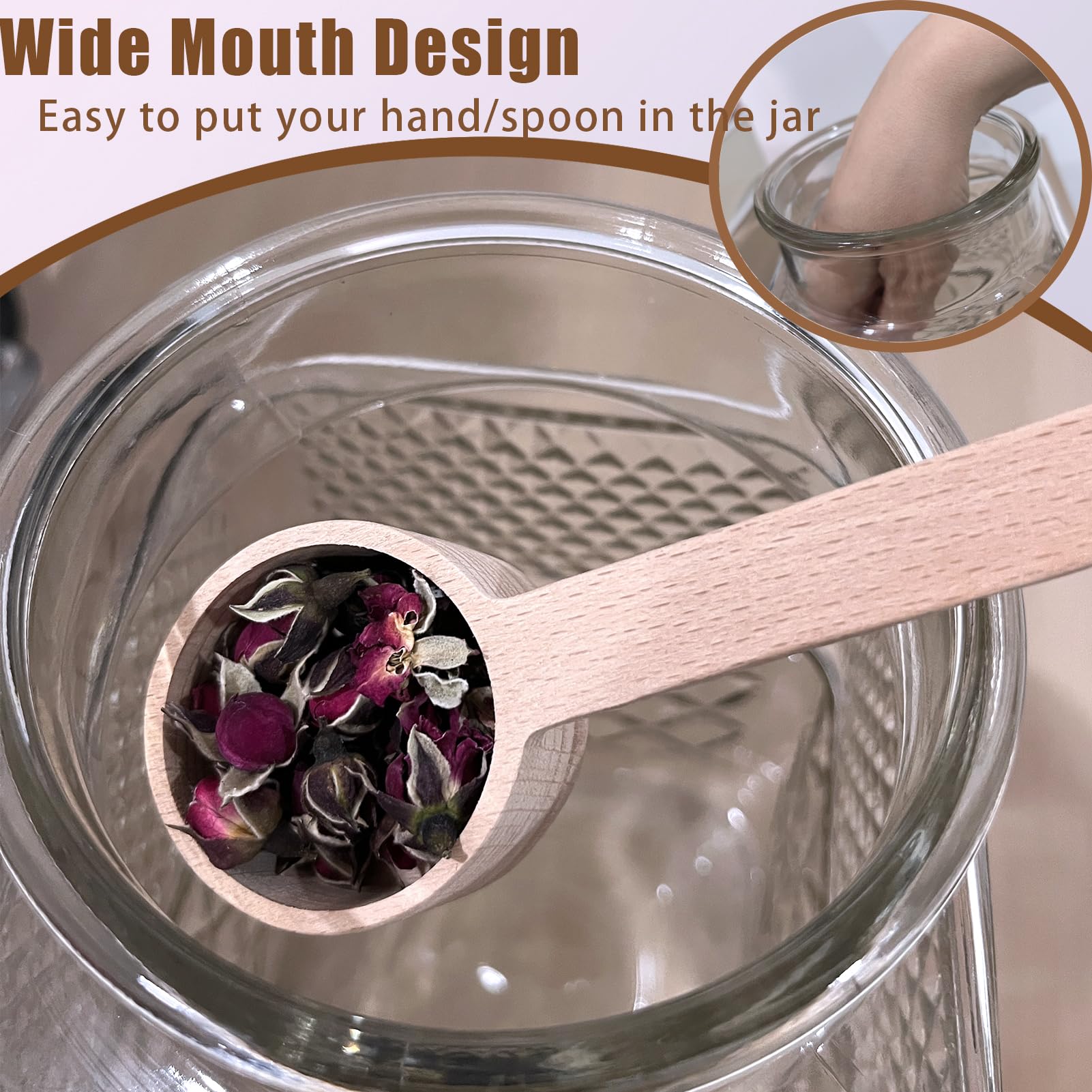 Viovian thick glass construction emphasizes durability and sturdy storage.