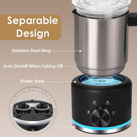 VIPDIGI frother with magnetic rotation technology for quiet operation