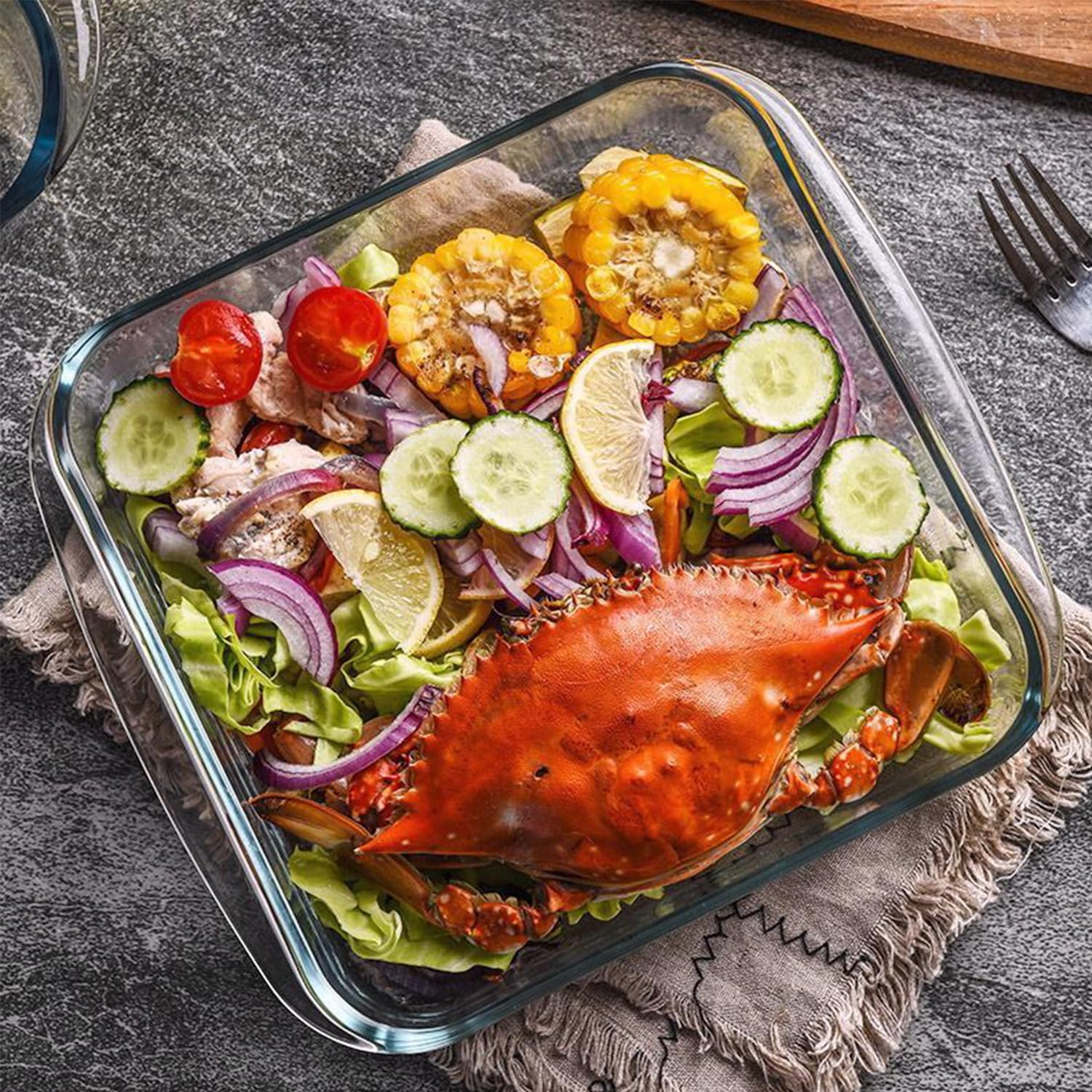 VIPHIEC Basics square tempered glass baking dish set 2 doesn't absorb flavors