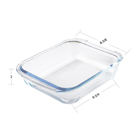 VIPHIEC Basics square tempered glass baking dish set 2 in oven, high heat ready