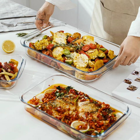 VIPHIEC compact 10x5.8x1.8-inch bakeware, fits standard ovens.