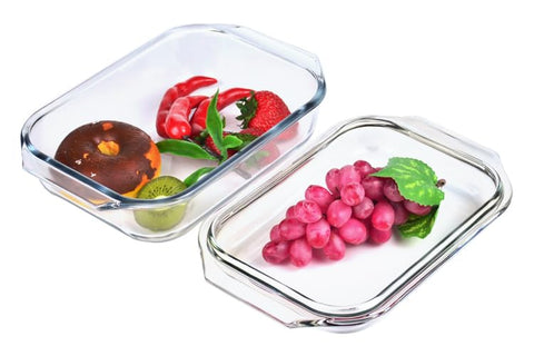 VIPHIEC clear glass dish stores leftovers neatly from fridge to microwave.