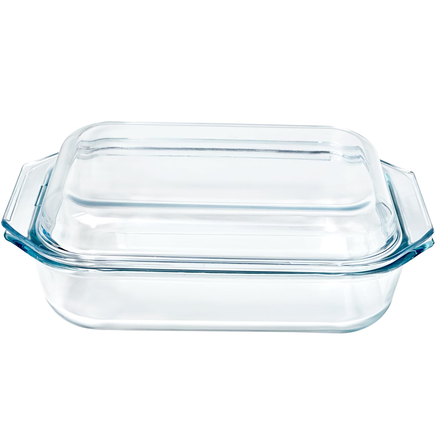 VIPHIEC small 1.4qt tempered glass casserole with lid ideal for single-serving meals.
