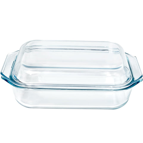 VIPHIEC small 1.4qt tempered glass casserole with lid ideal for single-serving meals.