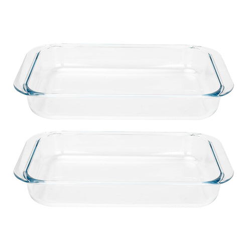 VIPHIEC two-pack 1-quart tempered glass baking dishes, sturdy and versatile for individual meals.