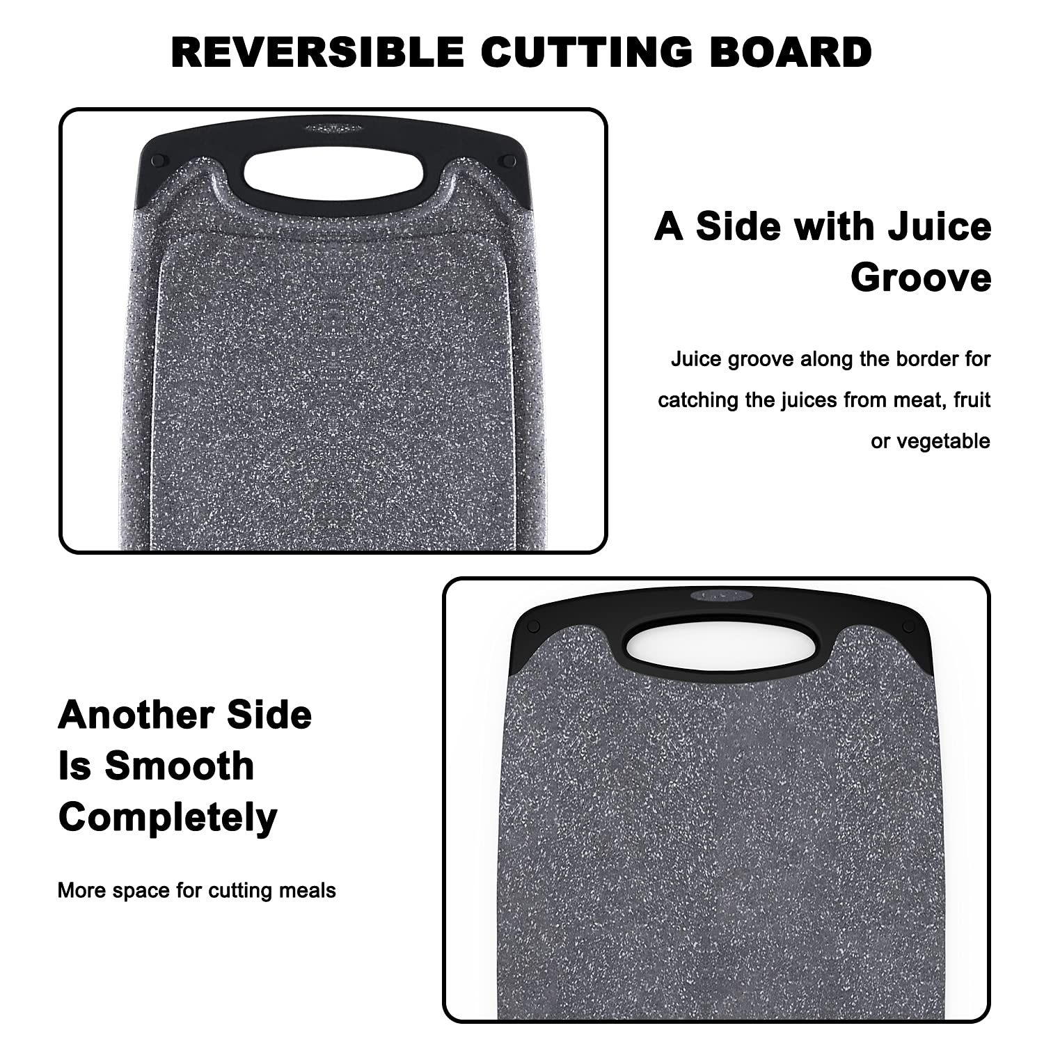 Viretang cutting board easy-grip: secure handling and simple hanging for storage.