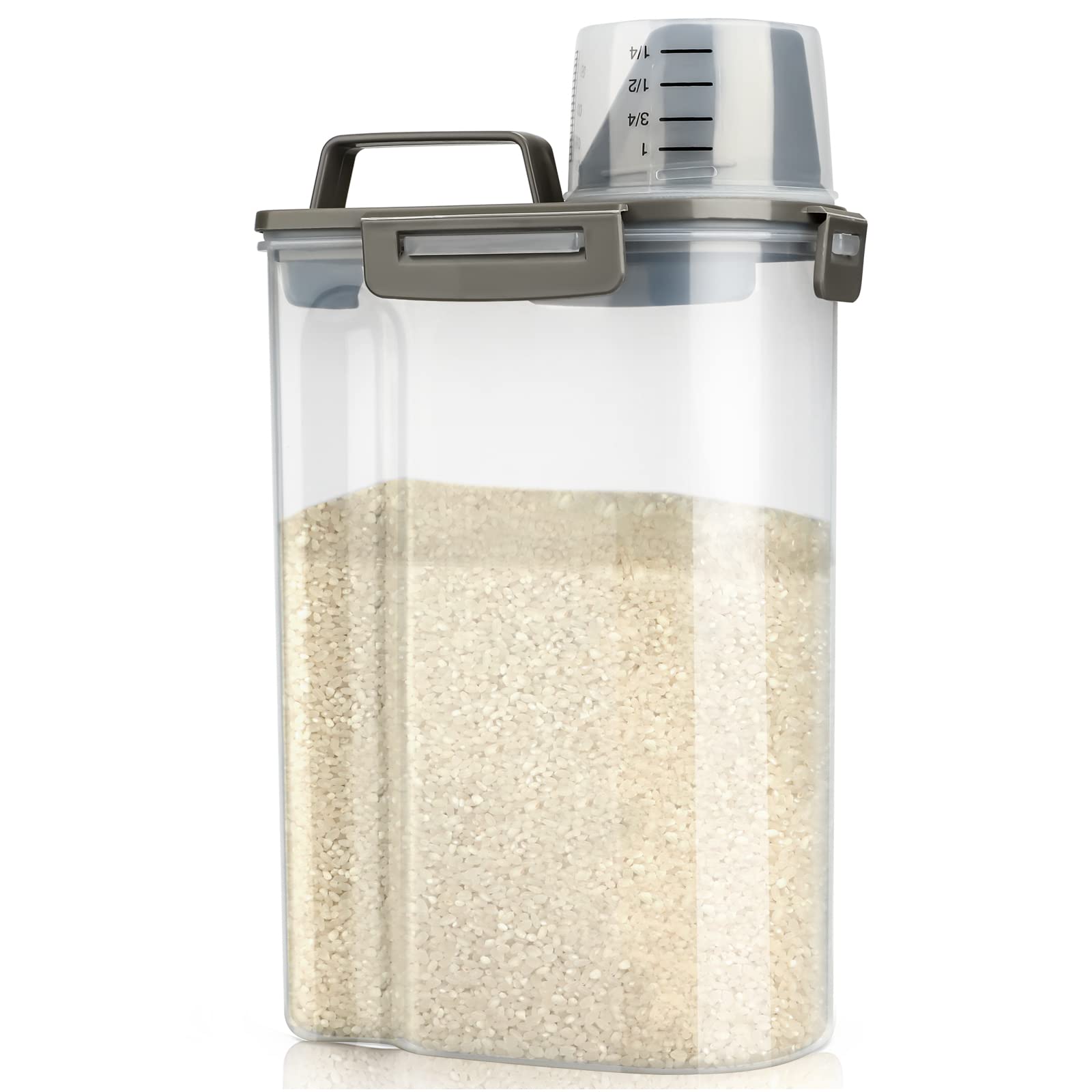 Viretec rice container with pouring spout for precise scooping