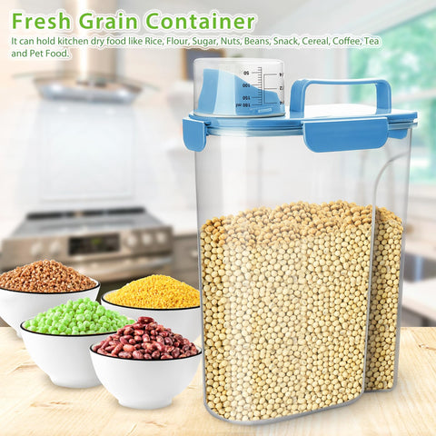 Viretec 6L capacity fits rice, dog food, oats, and more.