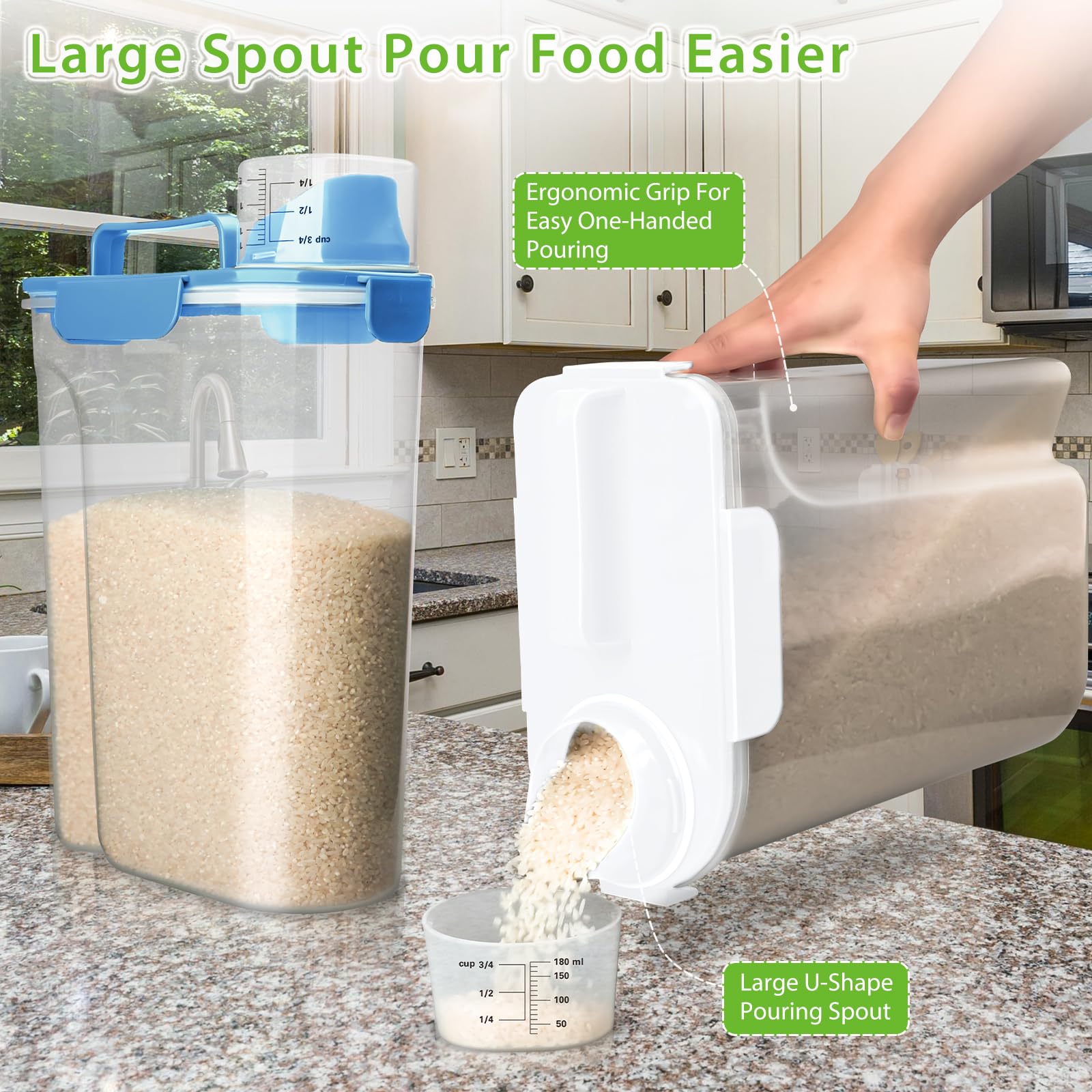 Viretec 6L clear body lets you see contents at a glance, simplifying pantry checks.