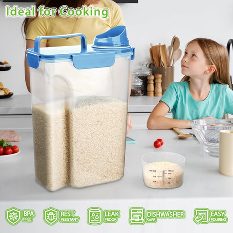 Viretec transparent container keeps pantry neat and organized.