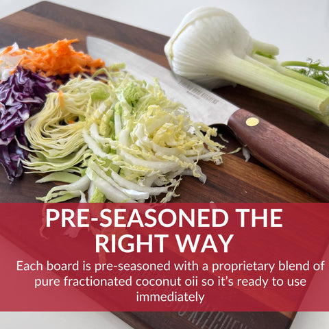 Virginia Boys Kitchens thick, durable cutting board resists warping for years of use.