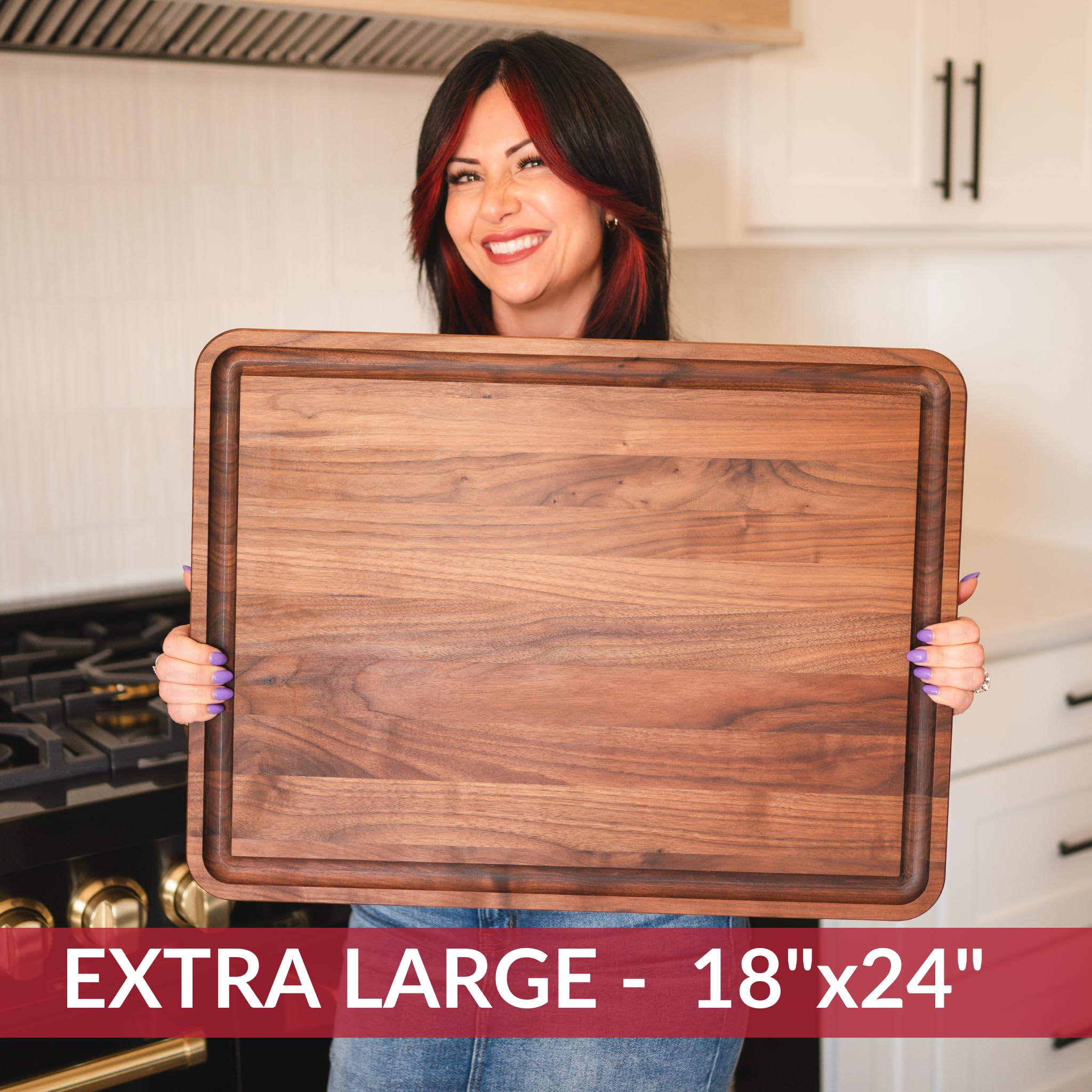 Virginia Boys Kitchens USA-made walnut board from American-sourced wood.