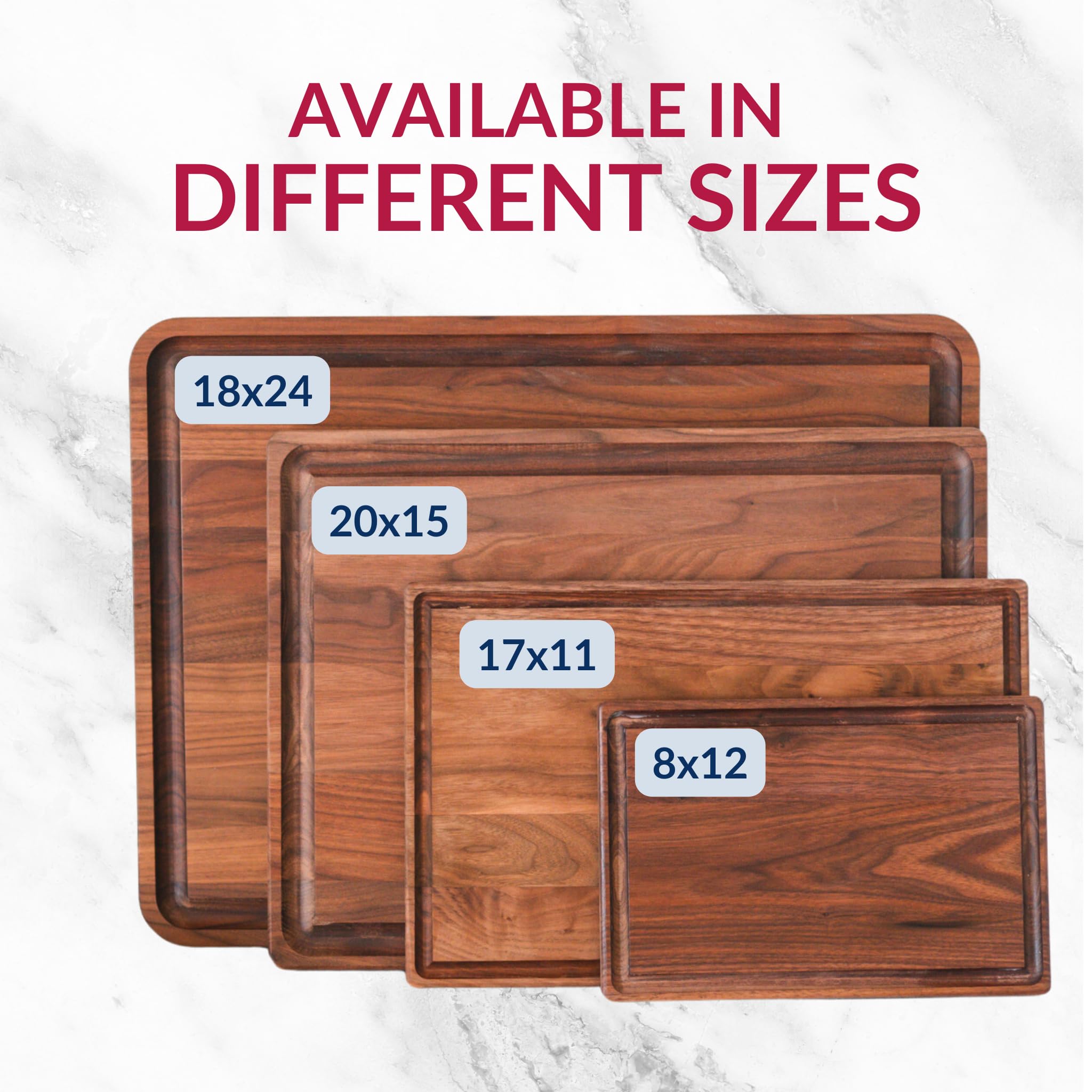 Virginia Boys Kitchens walnut cutting board with environmental ethos and tree planting