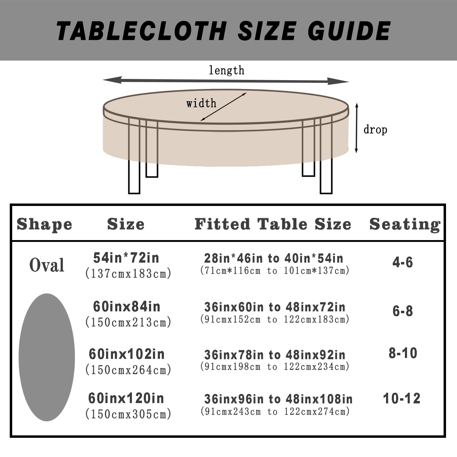 Virtumob oval 54x72 tablecloth with classic autumn decor