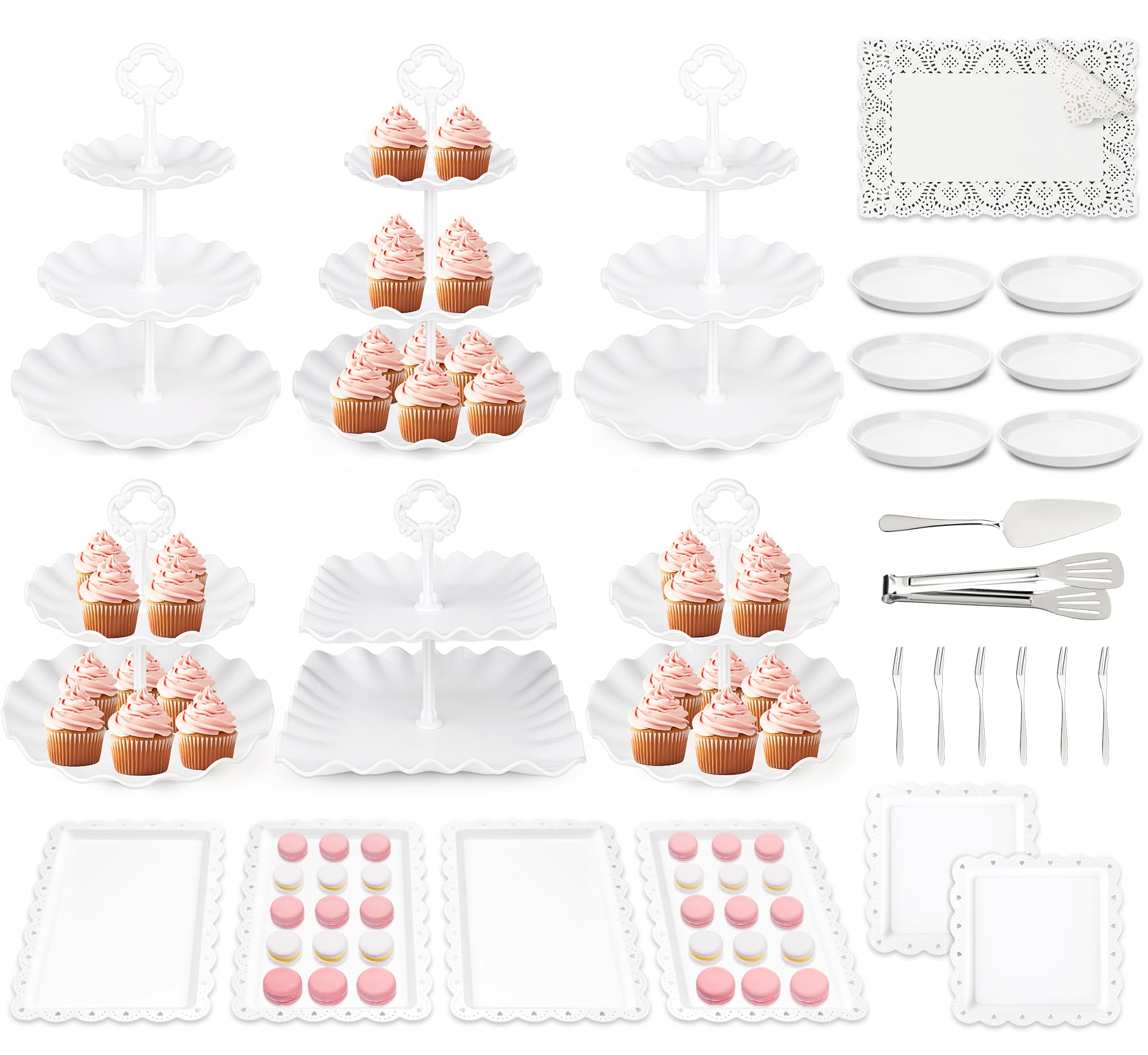VISCOO cupcake stand 3-tier assembly highlights an elegant dessert display for events