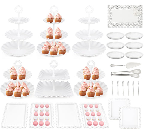 VISCOO cupcake stand 3-tier assembly highlights an elegant dessert display for events