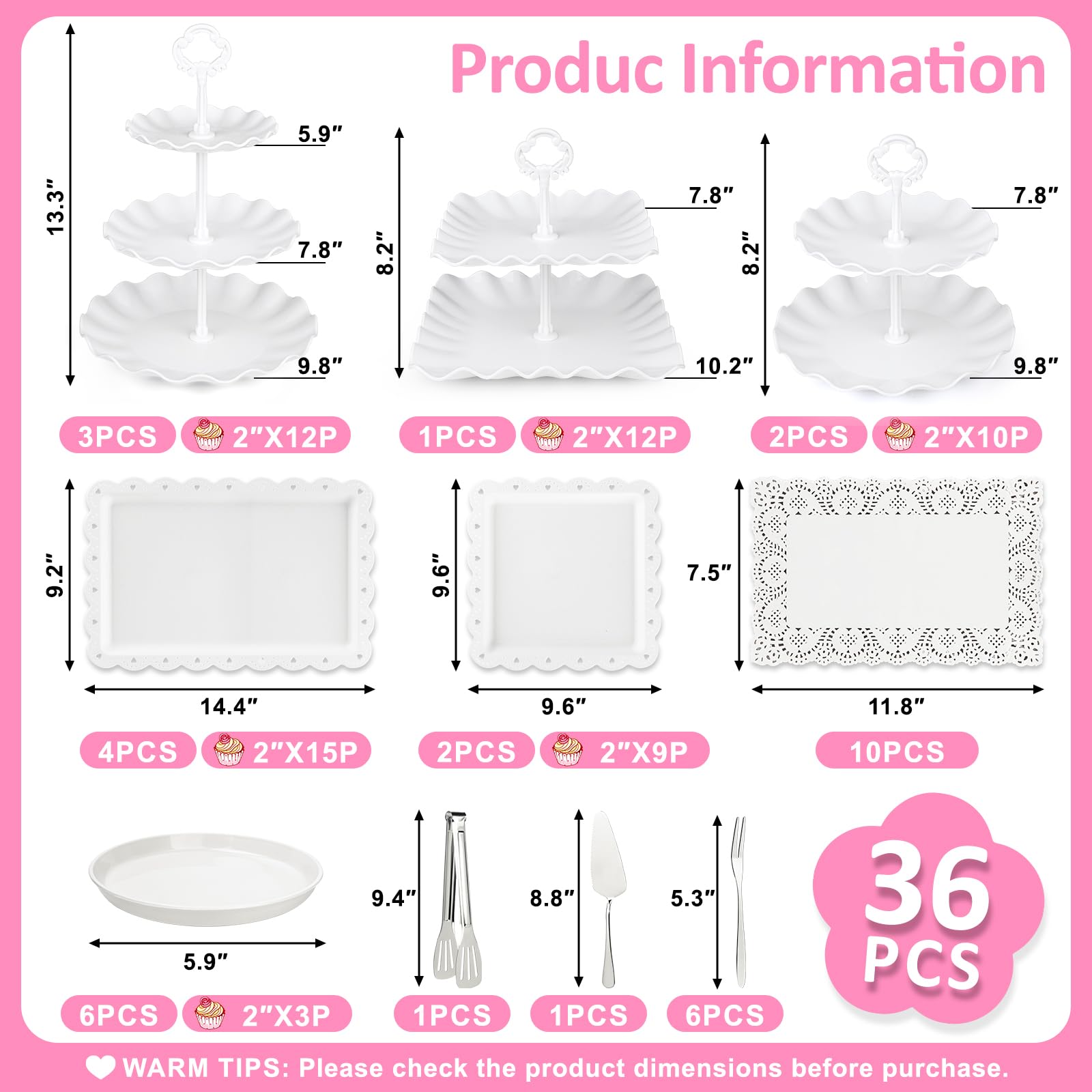 VISCOO dessert table display set shows versatile configuration for weddings and parties