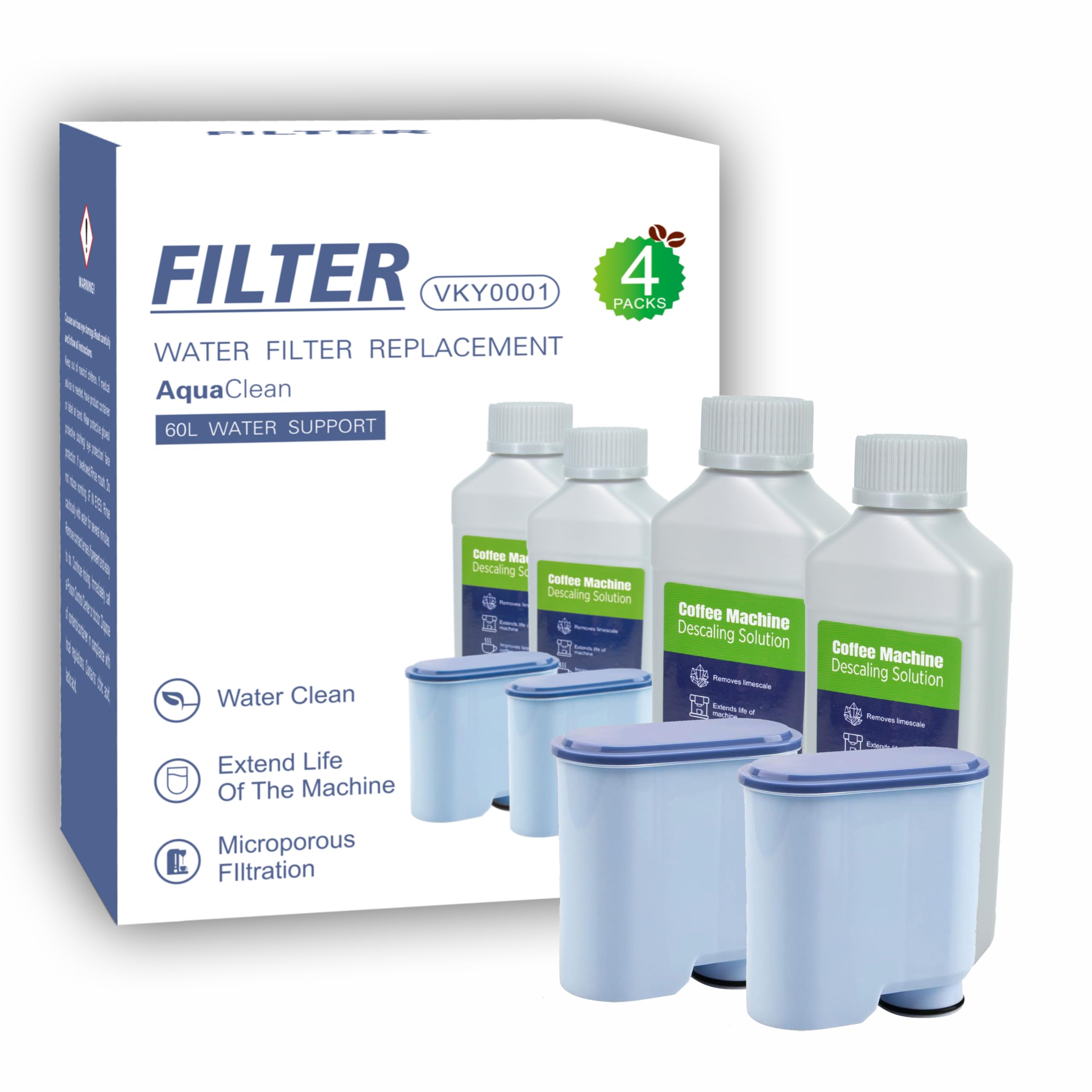 Viskeysta AquaClean filter pack designed for Philips machines to reduce impurities