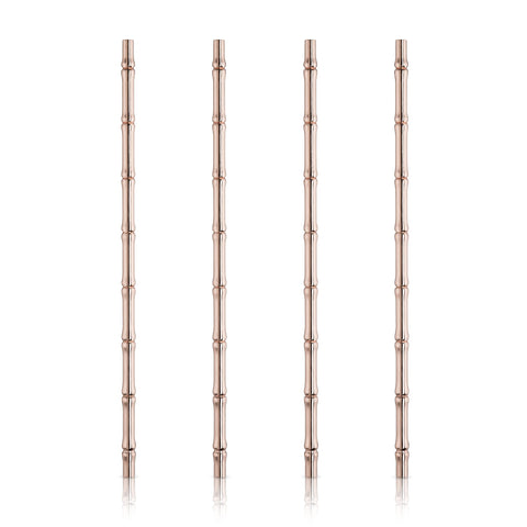 Viski Bamboo Copper Straw Set offers reusable elegance for tiki-inspired cocktails.