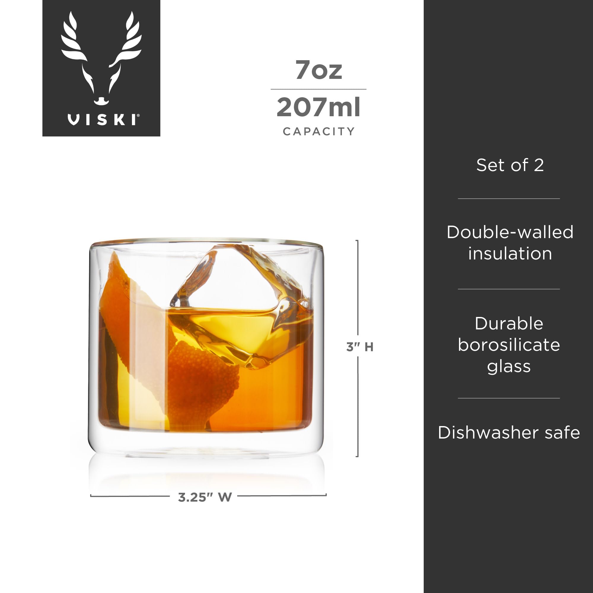 Viski borosilicate glass durability supports hot and cold drinks safely