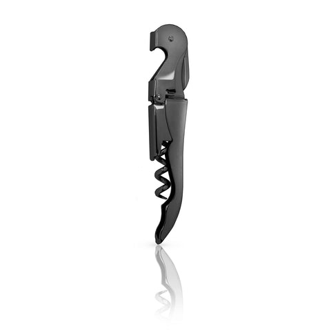 Viski gunmetal signature double hinged waiters corkscrew for smooth cork removal at home.