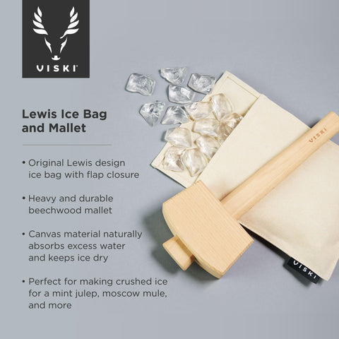 Viski Lewis ice bag canvas close-up showing absorption for crisp ice.