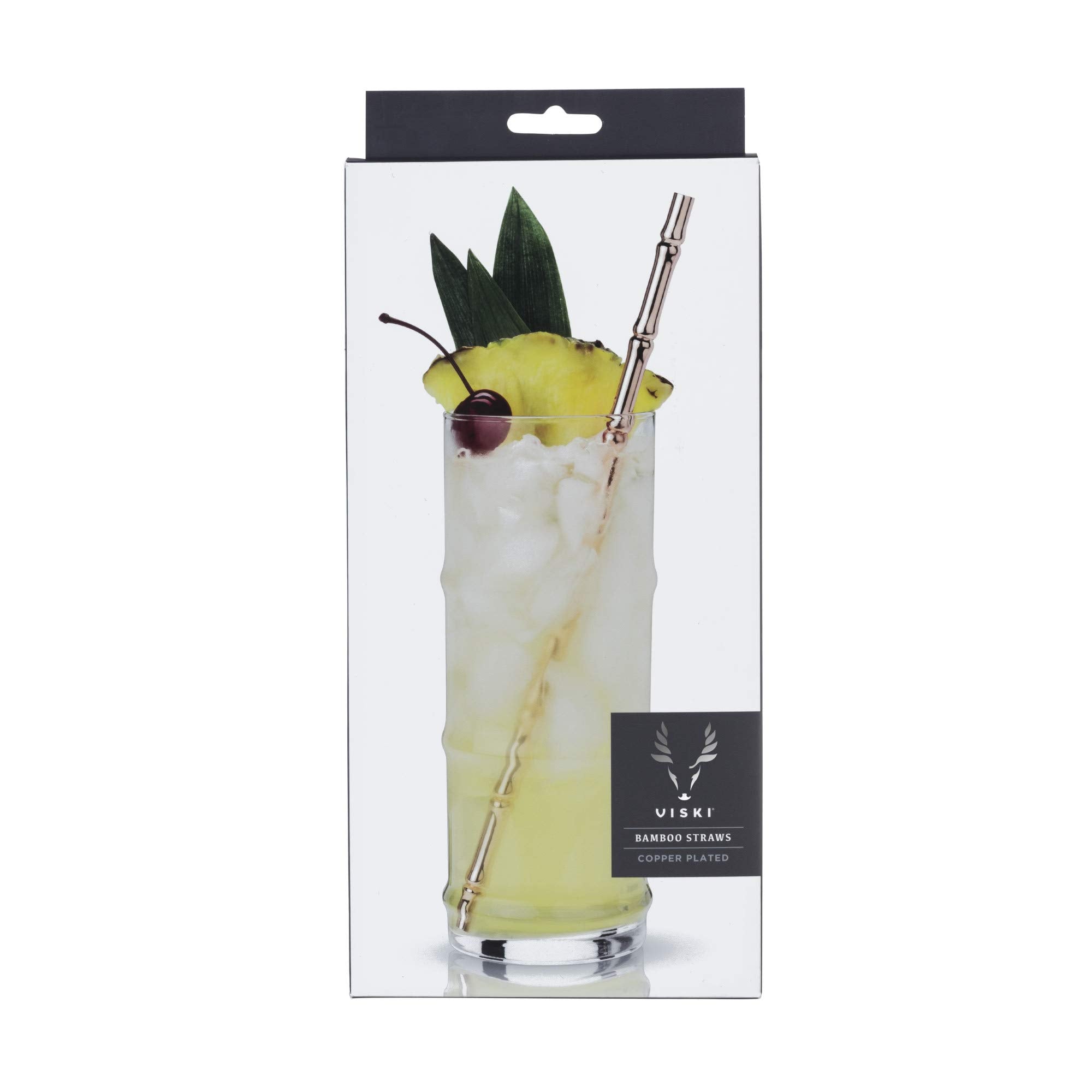 Viski nine-point-five-inch stainless-steel straw is ideal for tall drinks.