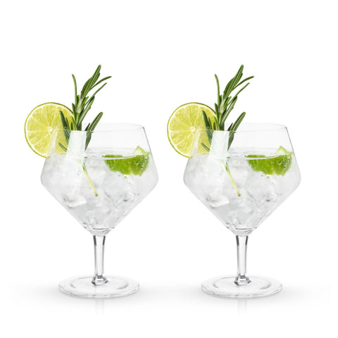 Viski Raye 14oz capacity shown for generous gin & tonic pours.