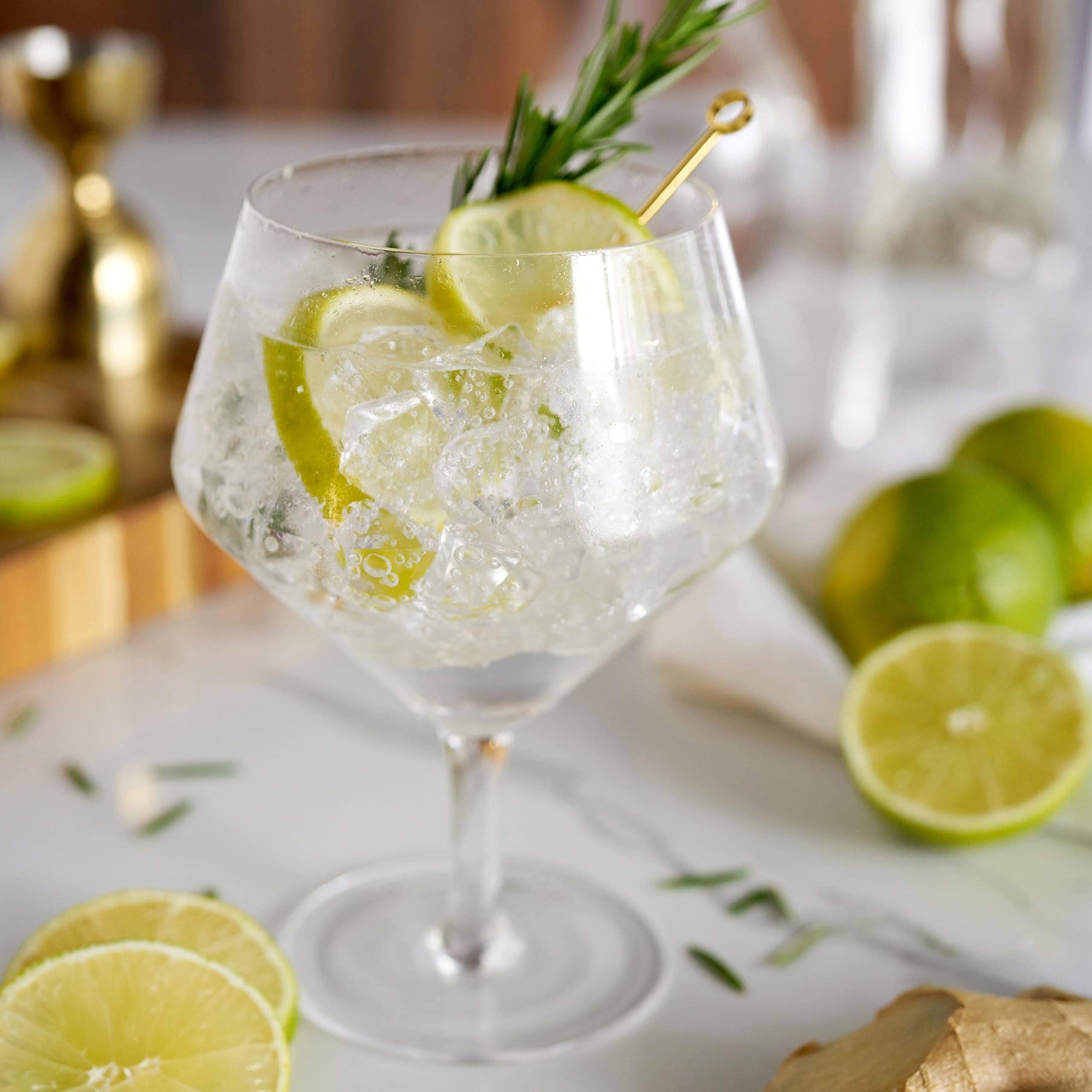 Viski Raye set on bar counter showcasing premium crystal sparkle.